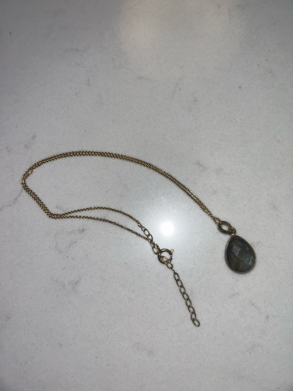 Gold Teardrop Labradorite Pendant Necklace - Dean Davidson - Picture 3 of 3